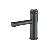 A90121F Смеситель для умывальника с гайкой Нажимной механизм Цвет: чёрный