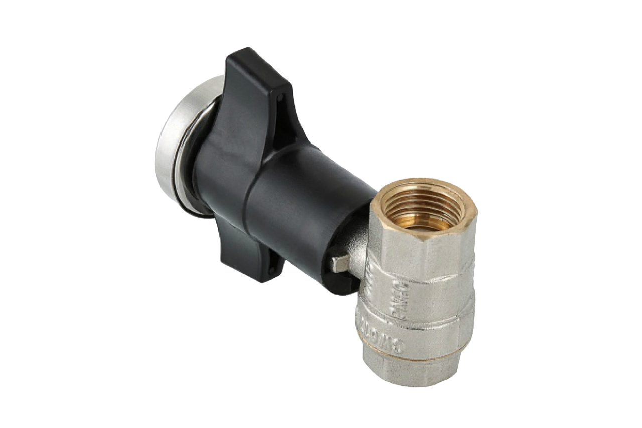 VT808 Кран шар. c термометром 3/4