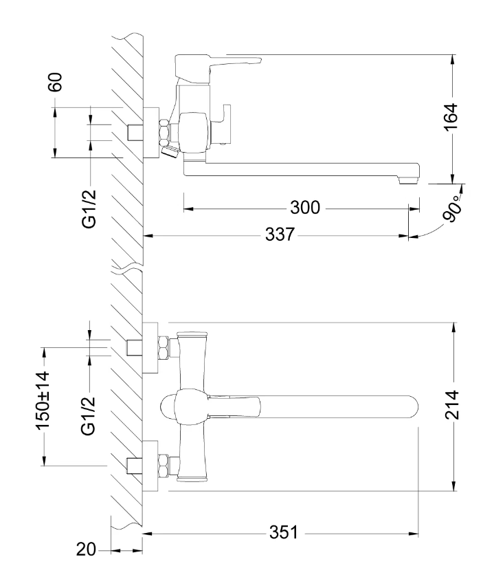 Смес. д/ванны LEMARK EVITTA (LM0551C)