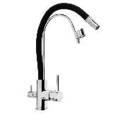 A5179F-9 Смеситель для кухни ACCOONA с выходом д/пит.воды 2 излива Цвет: хром+черный (10)