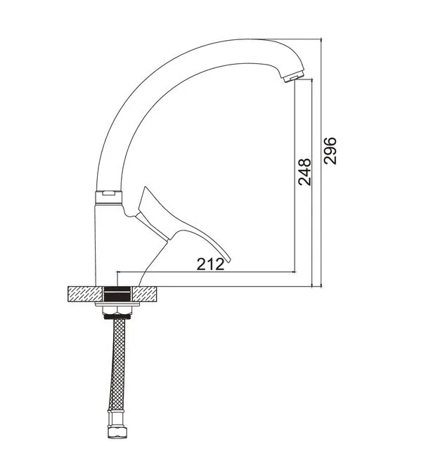 A4040AT Смеситель для кухни ACCOONA с гайкой керамика 40мм цвет: графит
