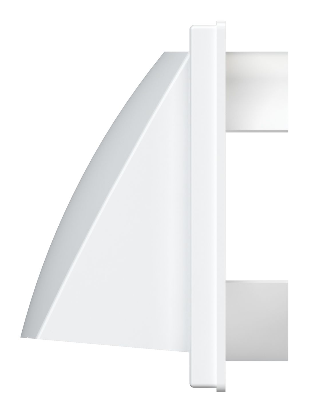 Выход стенной вытяжной с обратным клапаном 150х150 с фланцем D125 бел.1515К12,5ФВ