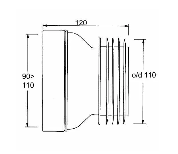 Труба фановая 110/120мм прямая McALPINE (MRWC 1)