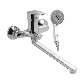 48010 САТУРН  Смеситель ванна длинный излив дивертор в корпусе  шаровый 40 мм