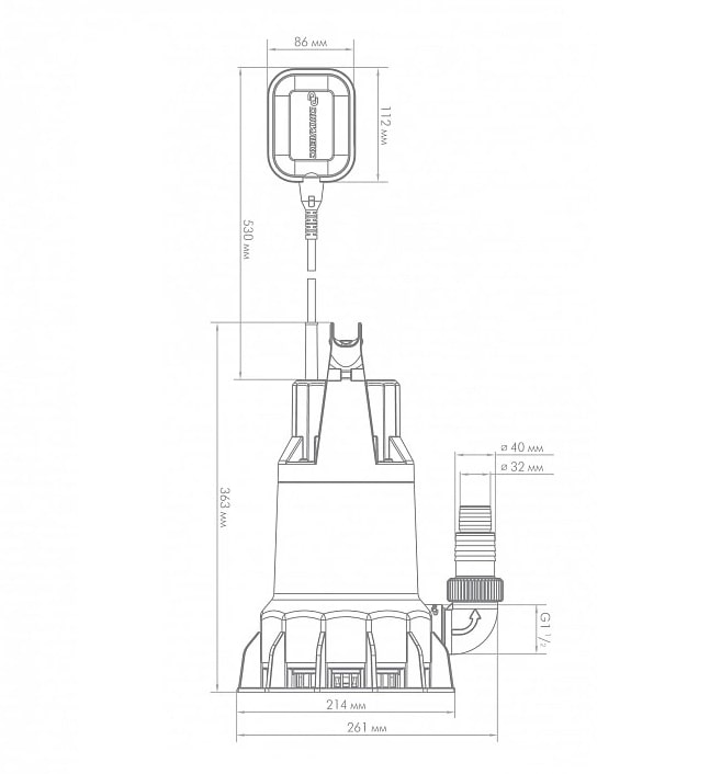Насос ДЖИЛЕКС ДРЕНАЖНИК 350/17 5150 произв-ть 21 м³/ч, макс. напор 17 м,мощность 1200вт