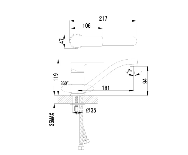 Смес. д/кухни с повор. изливом LEMARK plus GRACE (LM1504C)