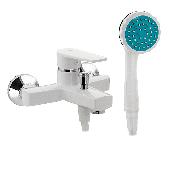 557 BRIMIX Смеситель ванна короткий излив шаровый БЕЛЫЙ из высокопрочного пластика АБС