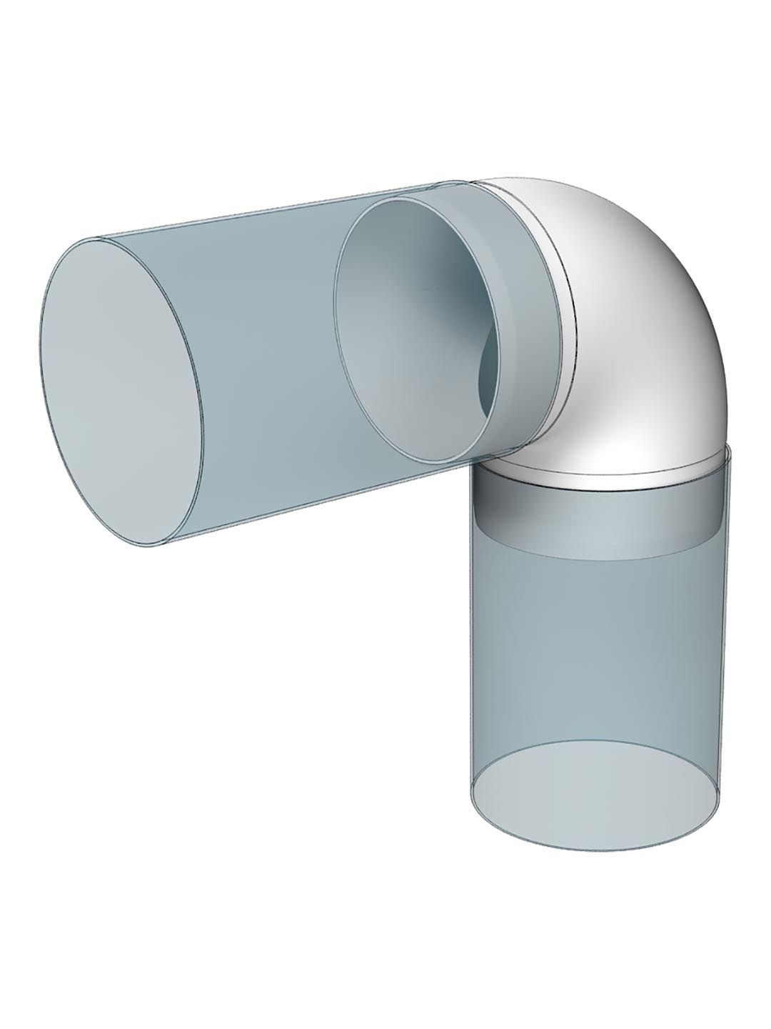 Колено круглое пластик 90° D125 ERA 12,5ККП