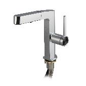 8235 MAGNUS Cмеситель кухня шаровый Г - образный излив вытяжной, корпус из латуни цвета ХРОМ