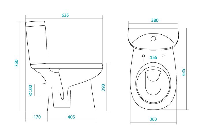 Унитаз-компакт Анимо (гориз. выпуск, 2-х реж. арм., сид. дюропласт Soft-close)1WH302135, САНТЕК