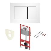 Модуль с панелью смыва комплект белый мат (K440417) (латунный вентиль) (N500417)