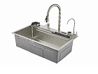 Мойка многофункц. ПРОФСАН PSM-9942ST 750х460х200мм (+кран д/питьев.воды, автоматич.слив) СТАЛЬ