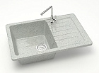 Мойка глянцевая Энди Z16Q10(светло-серый) 740х490x210, БЕЗ СИФОНА Granit MARR BERGG
