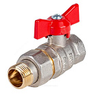 Кран шаровой с американкой 1/2" бабочка DIST Стандарт НК  Н341Б (10)