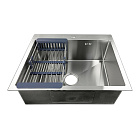 FABIA PROFI Мойка врезная 60х50см толщ.-3,0 х 0,8мм + большой сифон + корзина 60503