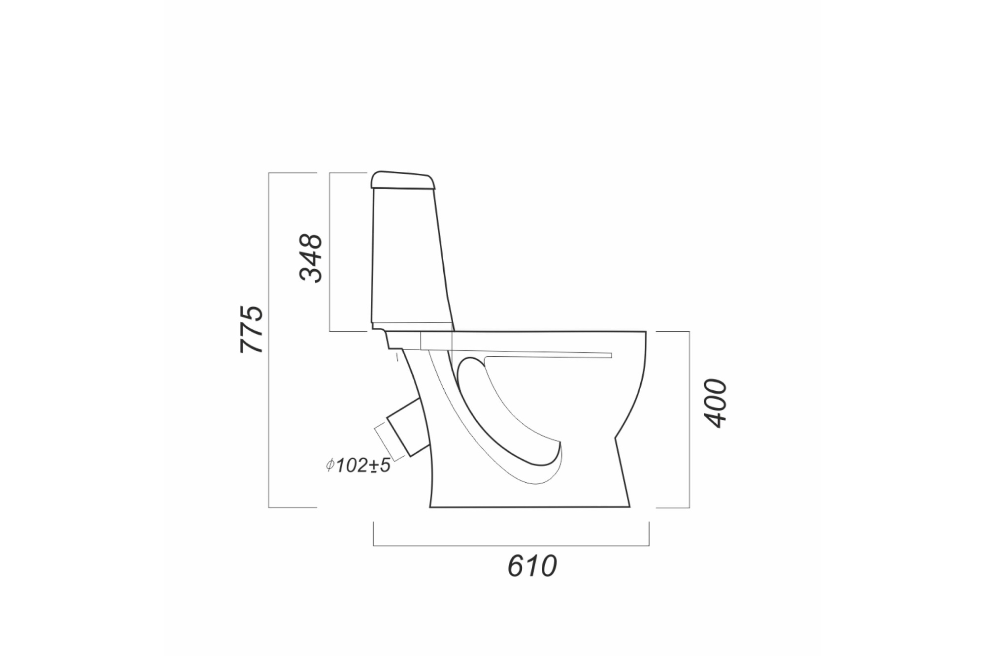 Унитаз-компакт Идеал комфорт (косой вып., ниж.подв., 1-реж.арм.AlcaPlast , сид.дюропл м/л), SANITA