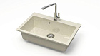 Мойка глянцевая Лион Z39Q2(бежевый) 755x505x200, БЕЗ СИФОНА Granit MARR BERGG