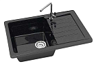 Мойка глян.Энди Z16Q4(черн) 740х490x210, БЕЗ СИФОНА Granit MARR BERGG
