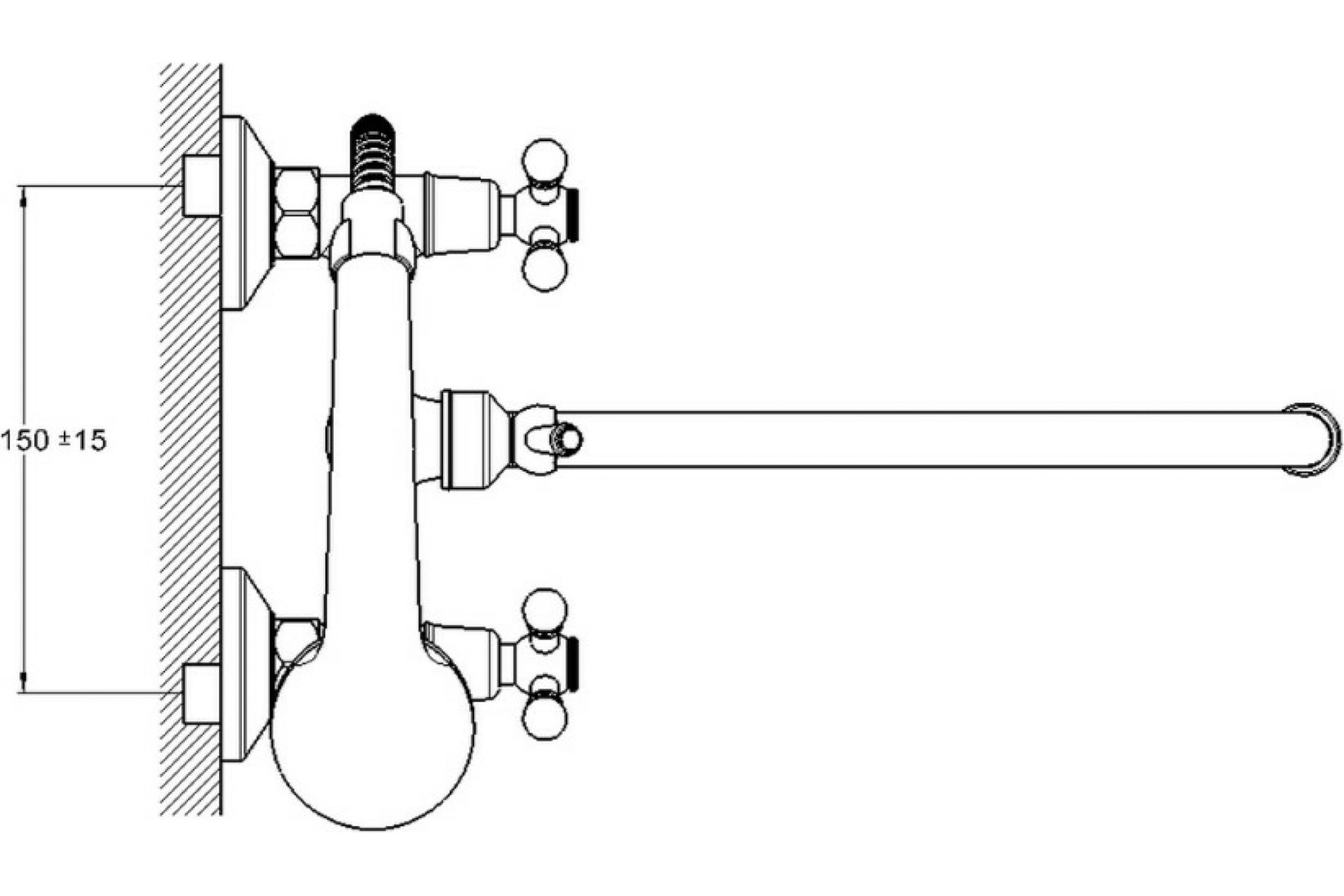 Смеситель для ванны с душем G-lauf QFR7-A827 (1/2; керам. длин.излив)