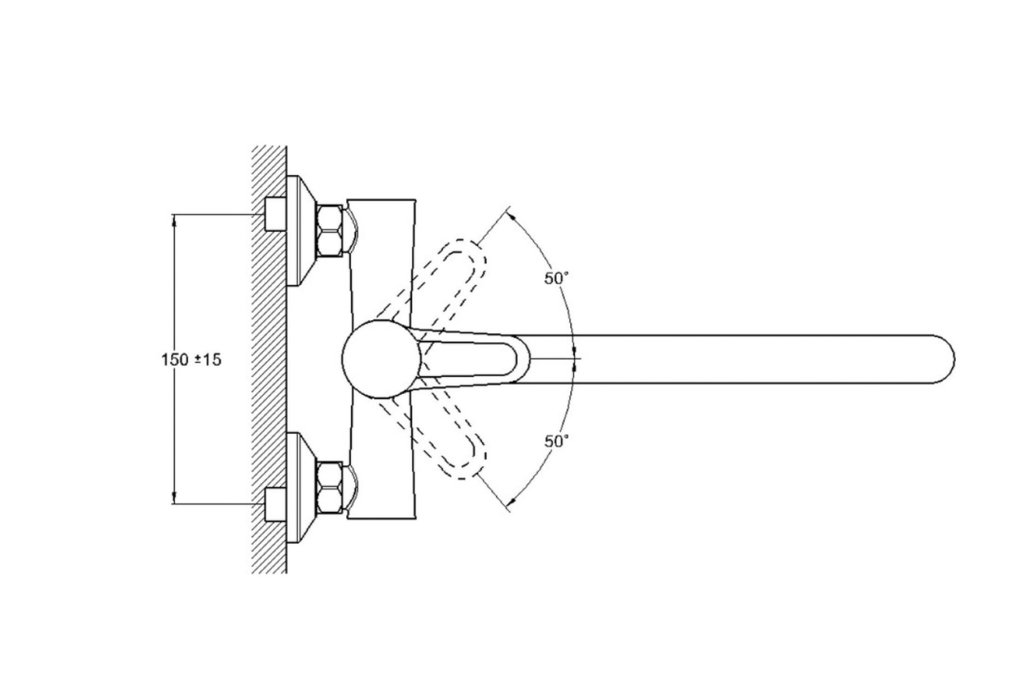 Смеситель для ванны с душем G-lauf NUD6-A045 (D35; длин. излив карт. дивертор)