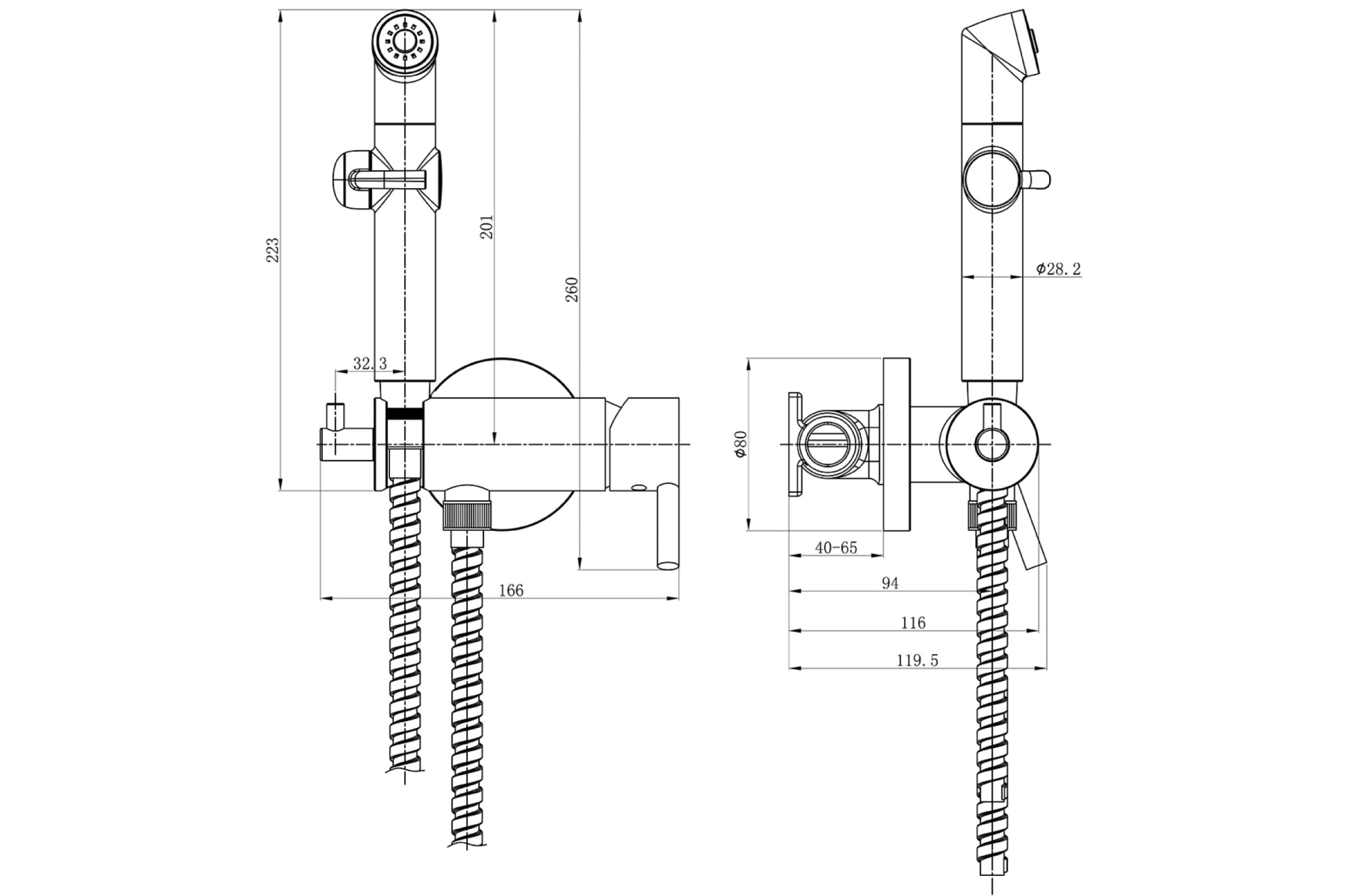 Смес. с гиг.душем встраиваемый LEMARK SOLO ЧЕРНЫЙ (LM7166BL)