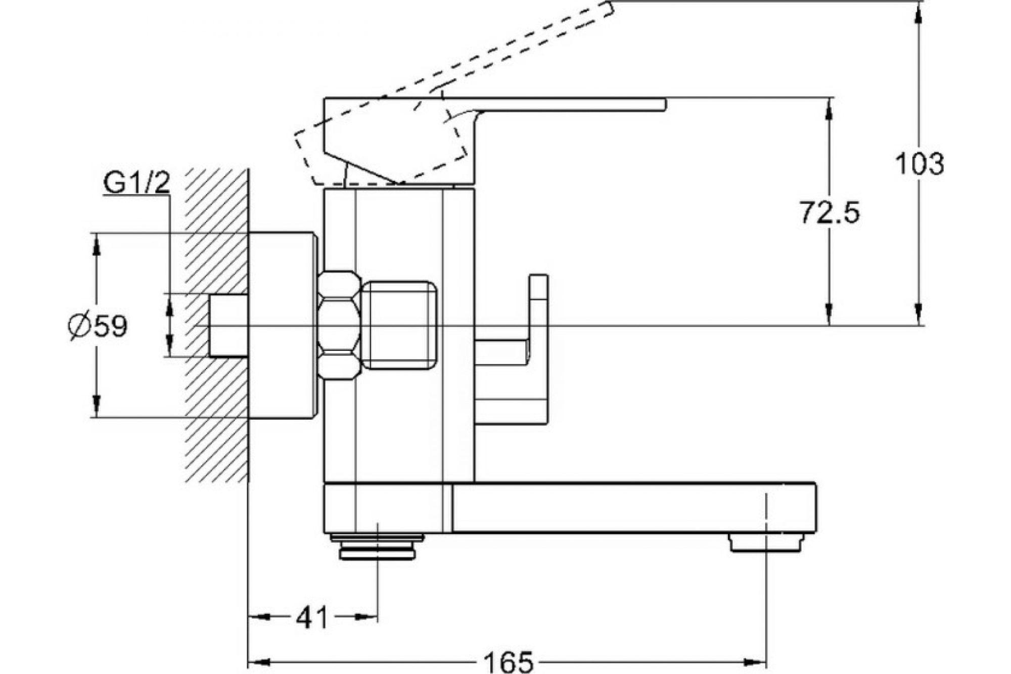 Смеситель для ванны с душем G-lauf LEB-3123/NEB3-A123 (кор.излив D35 перекл. в корпусе)