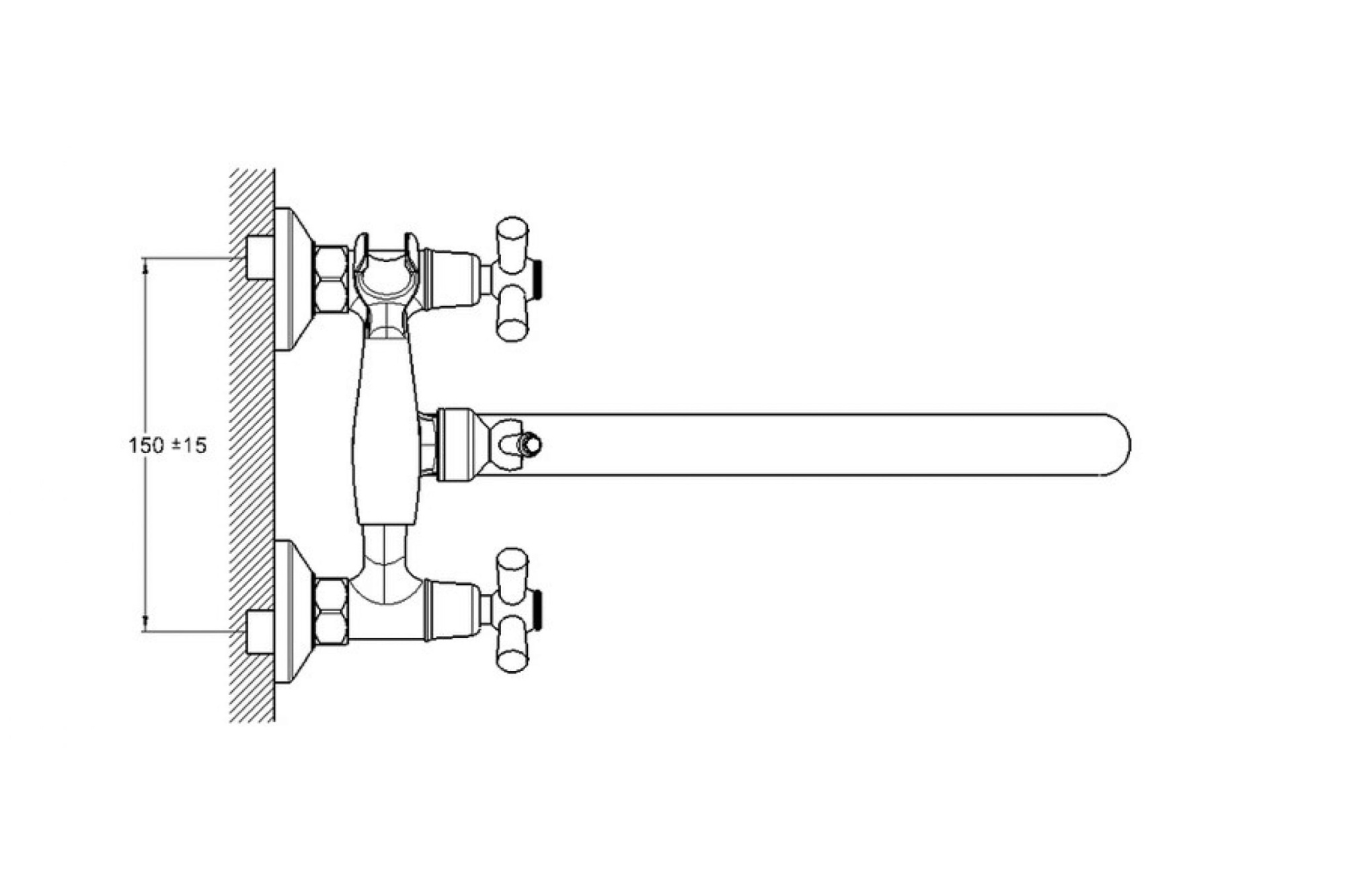 Смеситель для ванны с душем G-lauf QFR7-C827 (1/2; керам. плоск.излив  шар. перекл. душа)