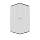 ТРИТОН ДШ "Вента-Хром" 100х100, квадрат, стекло 4мм (1 место)