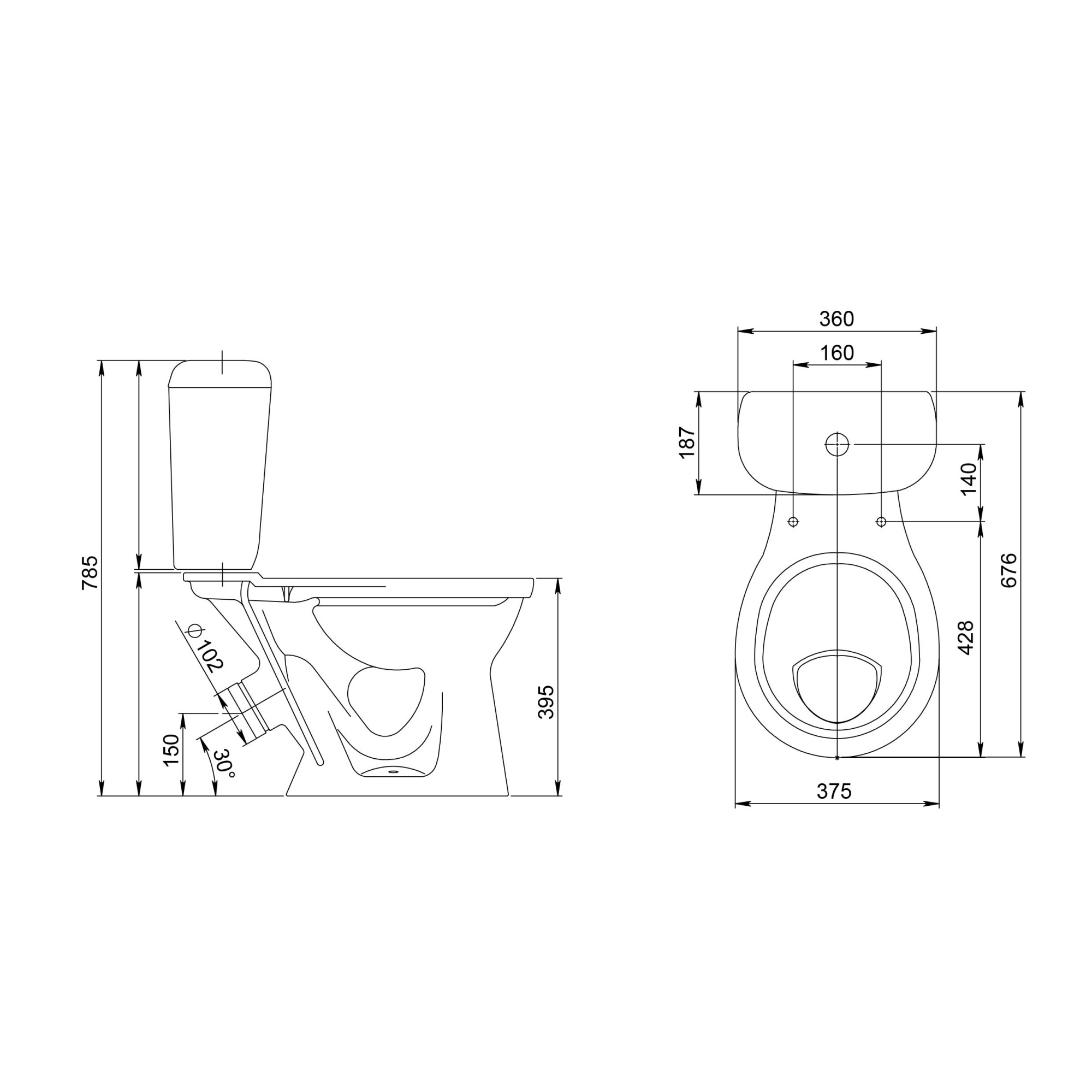 Унитаз-компакт Виктория (косой вып., ниж. подв., 1-реж. арм., сид.полипропилен), SANTERI