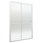 Дверь душевая "Слайд"  100*185, бел, полосы, 4 мм (1место) ТРИТОН