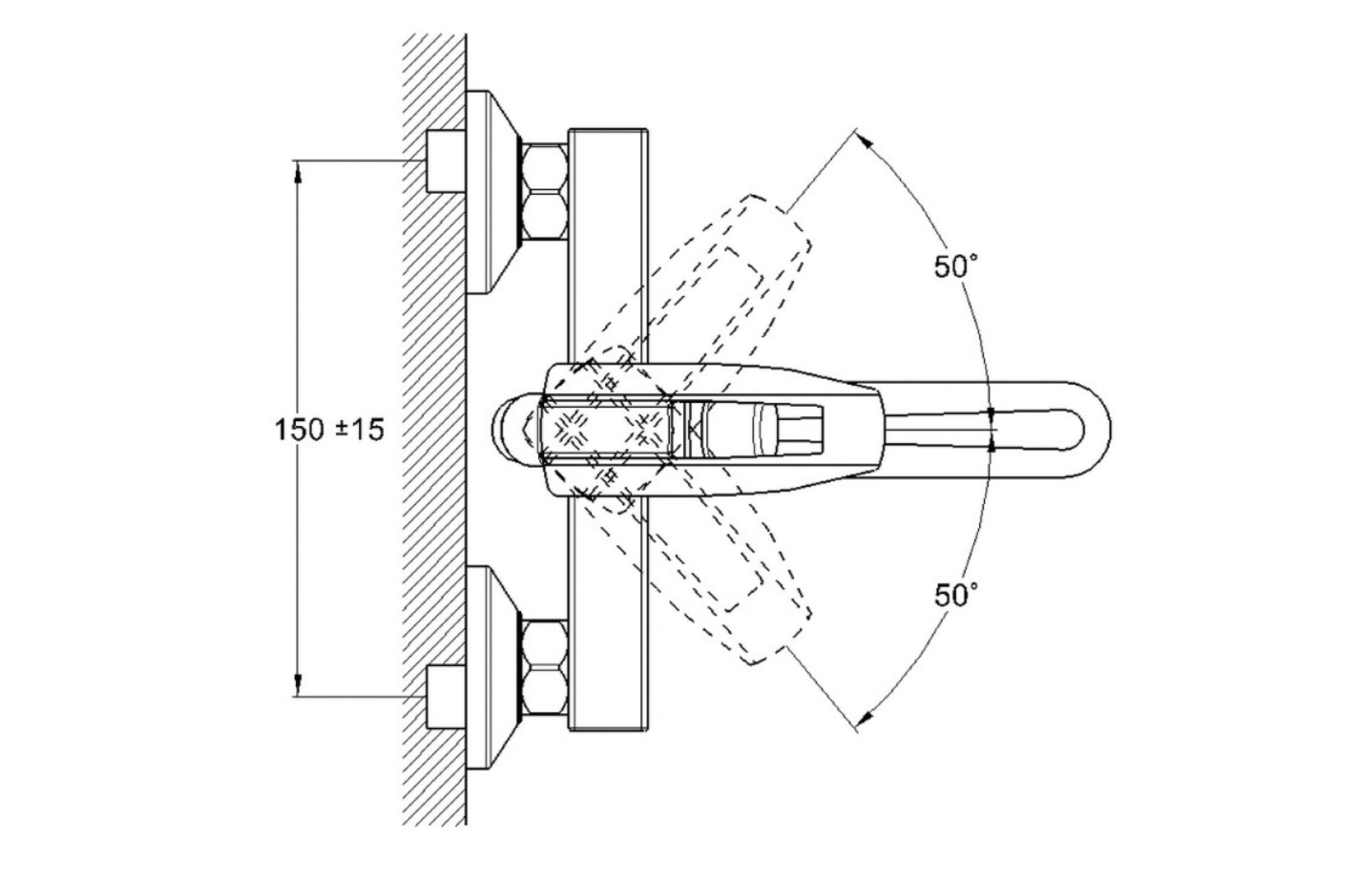 Смеситель для ванны с душем G-lauf LOF3-A033 (D35 кор.излив дивертор в корпусе)