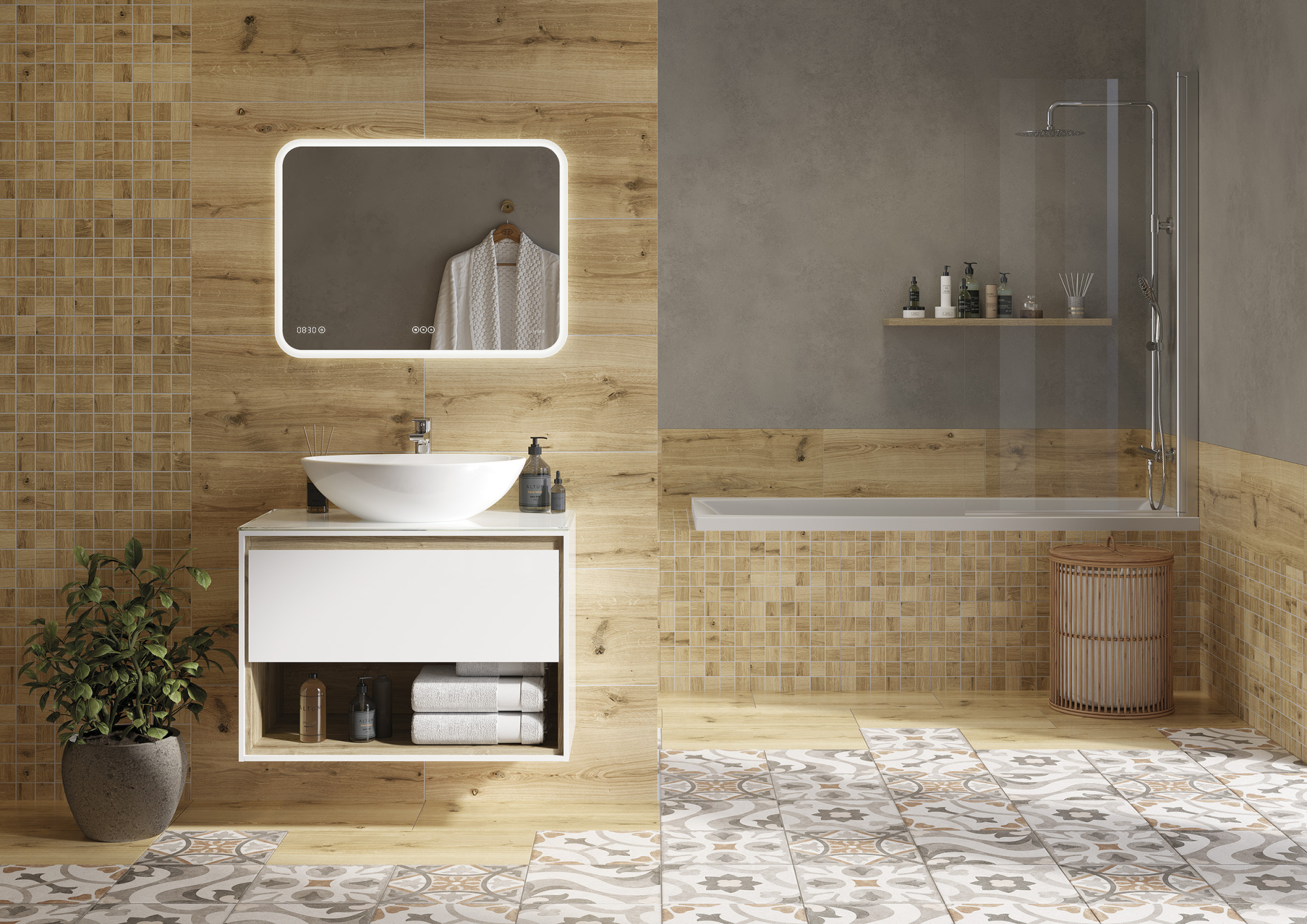 Зеркало Cersanit LED DESIGN PRO 070 80 bluetooth часы с подсветкой прямоугольное