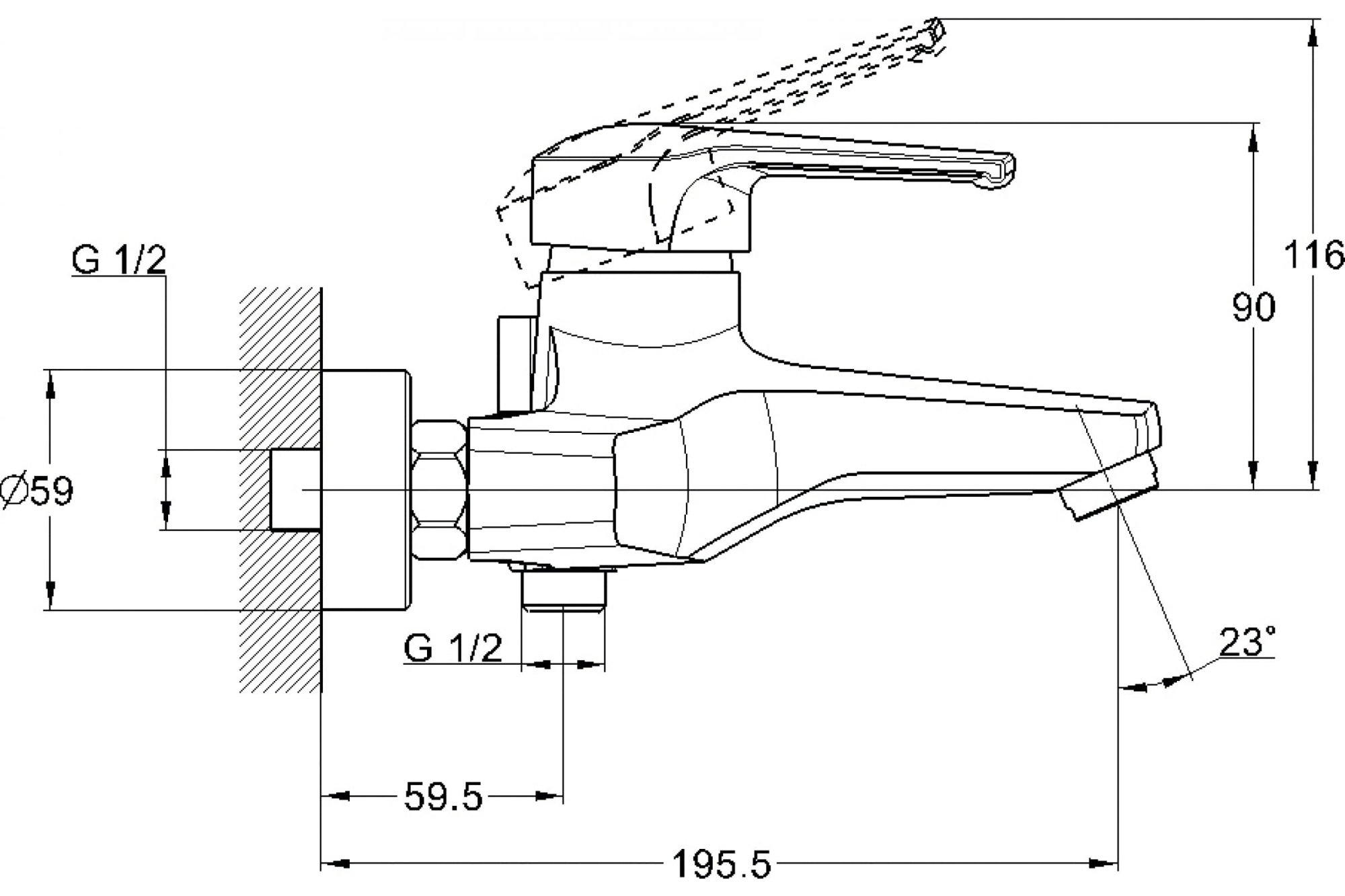 Смеситель для ванны с душем G-lauf SOLONЕ SITB3-A182 (D35)